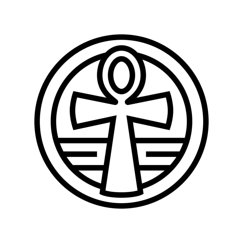 Kreuz Ankh Linie Symbol Vektor Illustration