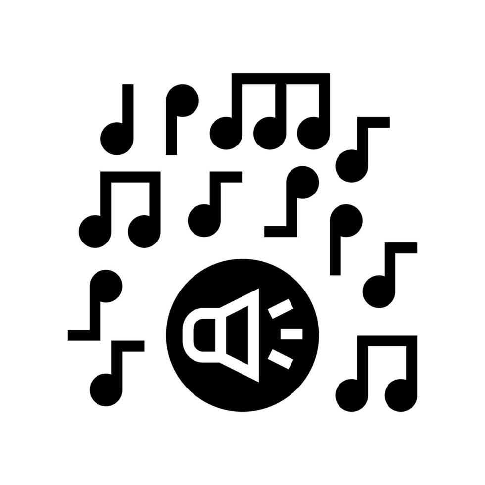 klassische musikmelodie glyph symbol vektorillustration vektor