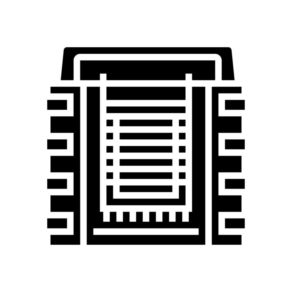 värmare bärbar glyph ikon vektor illustration
