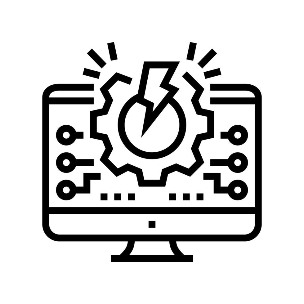 Überlastsystem Symbol Leitung Vektor Illustration