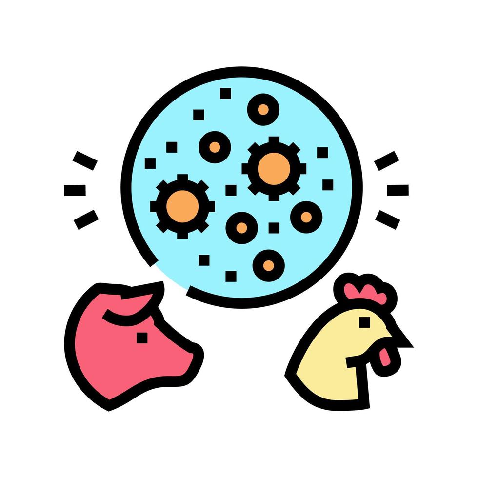influensa husdjur färg ikon vektorillustration vektor