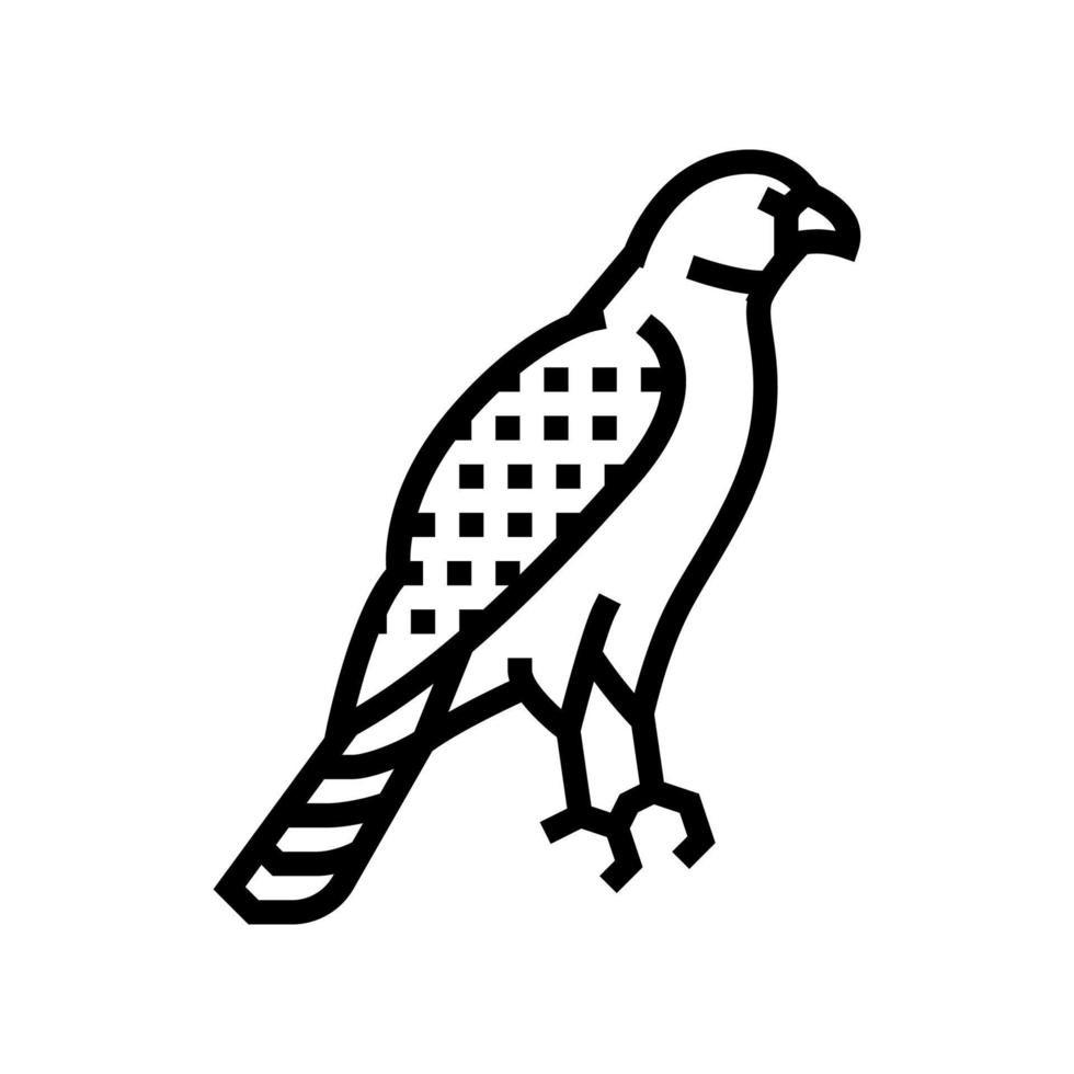 Hawk Vogel Symbol Leitung Vektor Illustration