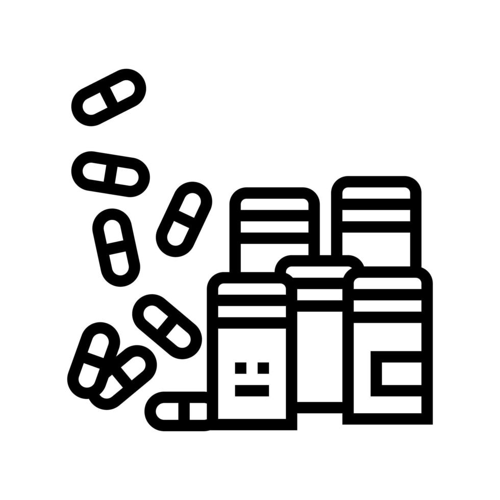 Pillen Homöopathie Behälter Symbol Leitung Vektor Illustration