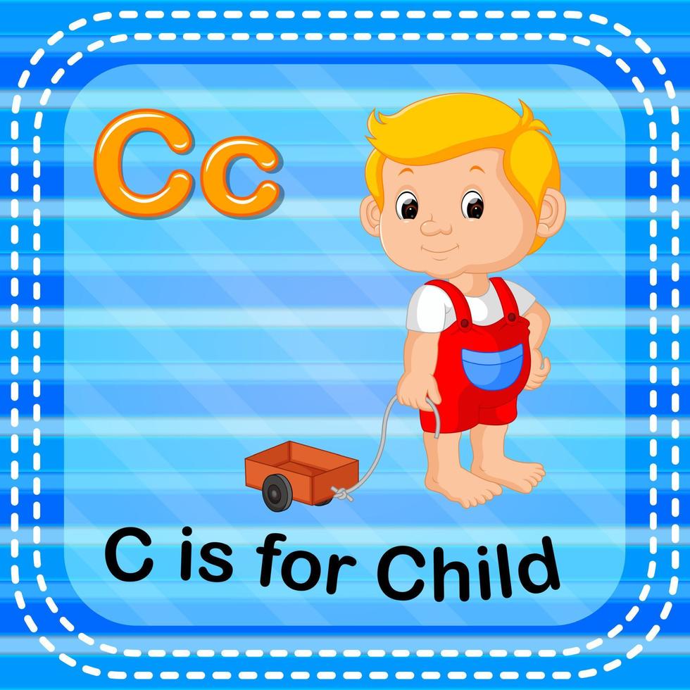 flashcard bokstaven c är för barn vektor