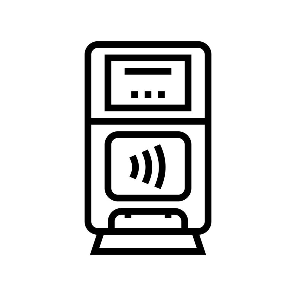 pos-terminal kontaktlose linie symbol vektorillustration vektor