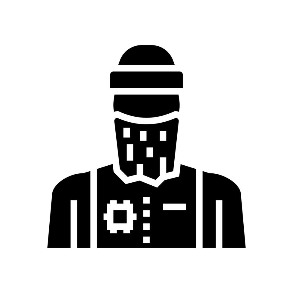 Mann Flüchtling Glyphe Symbol Vektor Illustration