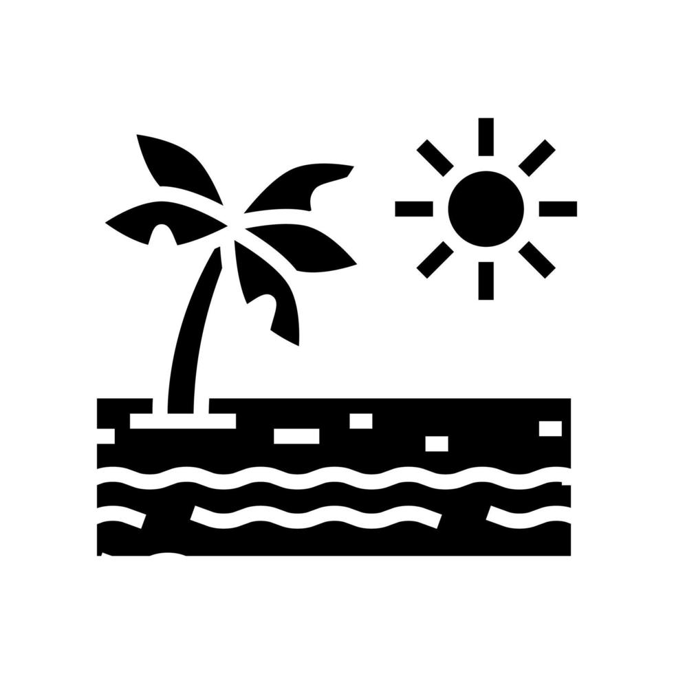 tropisk strand sommar glyf ikon vektorillustration vektor