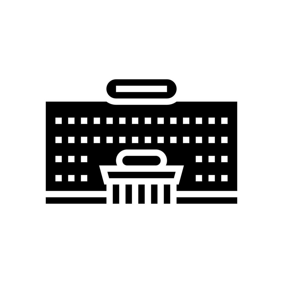 Supermarkt-Gebäude-Glyphen-Symbol-Vektor-Illustration vektor