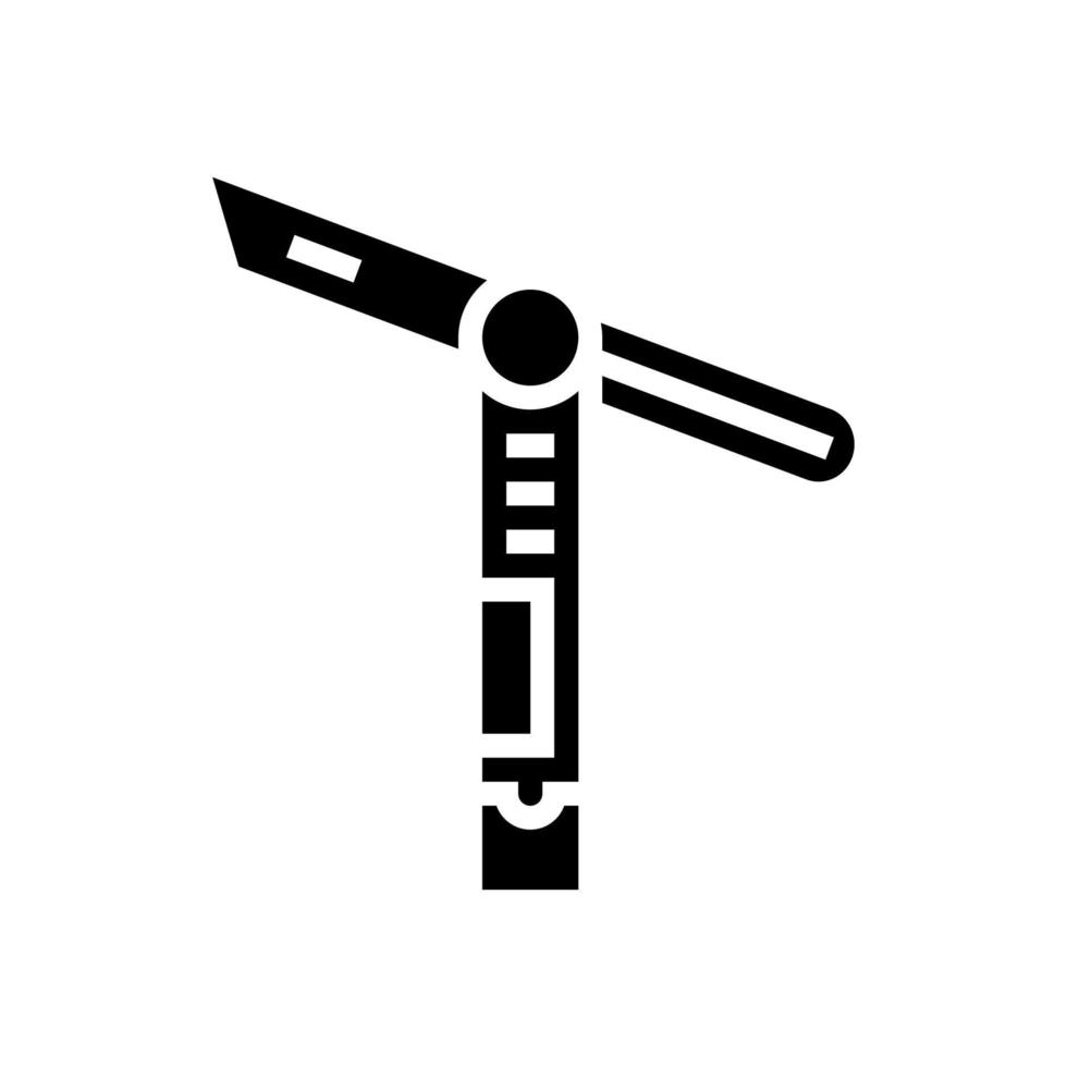 Glyph-Symbol-Vektorillustration für Zimmermannszubehör mit Schiebeschräge vektor