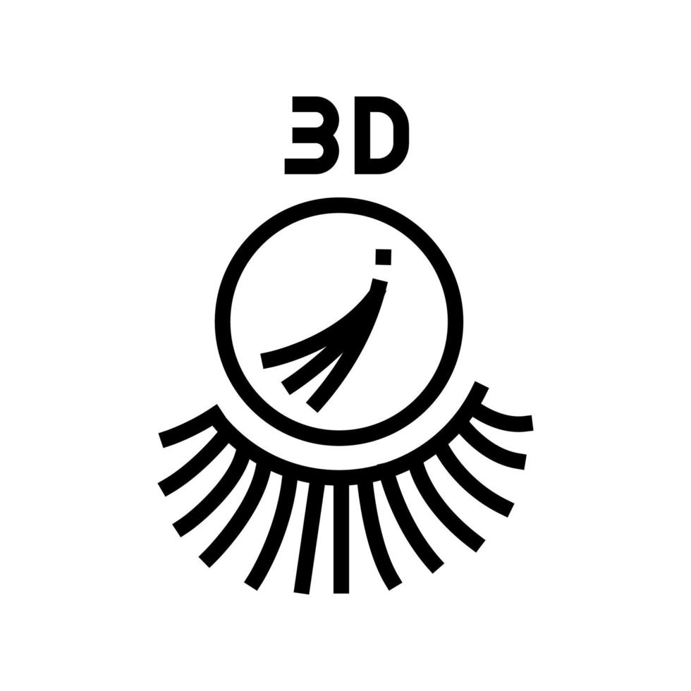 3D ögonfransar linje ikon vektorillustration vektor