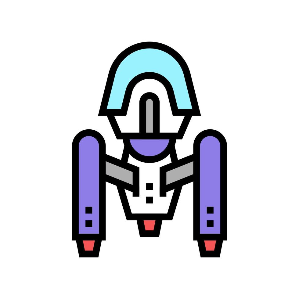 Space Alien Schiff Farbsymbol Vektor Illustration