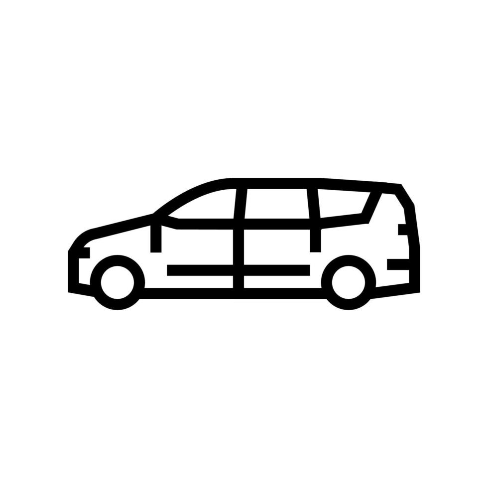 Van Minivan Auto Symbol Leitung Vektor Illustration