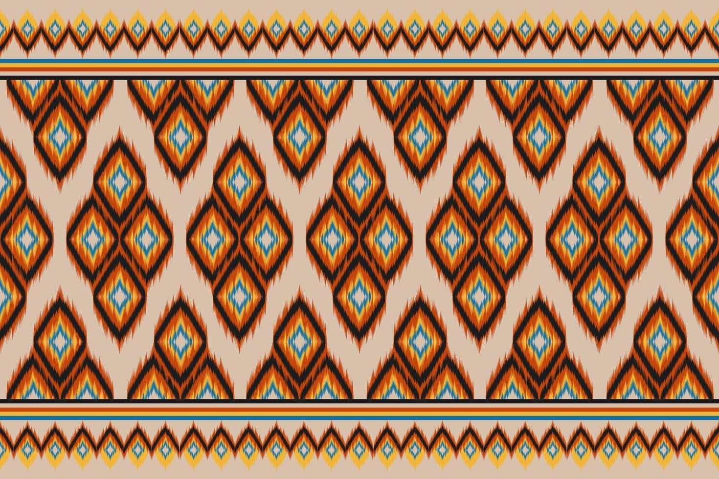 ikat seamless mönster i tribal. matta etnisk mönster konst. amerikansk, mexikansk stil. design för bakgrund, tapeter, vektorillustration, tyg, kläder, matta, textil, batik, broderi. vektor