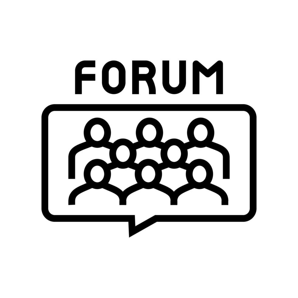 treffen auf forum linie symbol vektor illustration