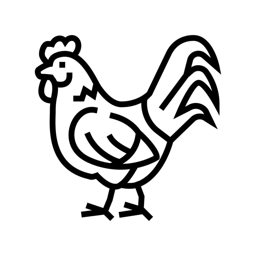 Hahn Hausvogel Symbol Leitung Vektor Illustration