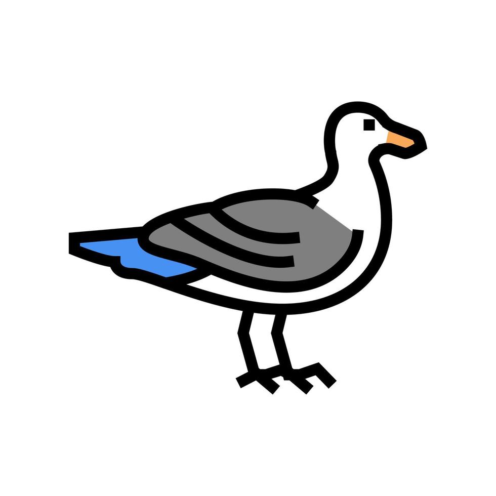 fågel havet färg ikon vektor illustration