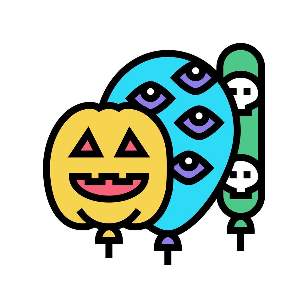 halloween party ballons dekoration farbe symbol vektor illustration