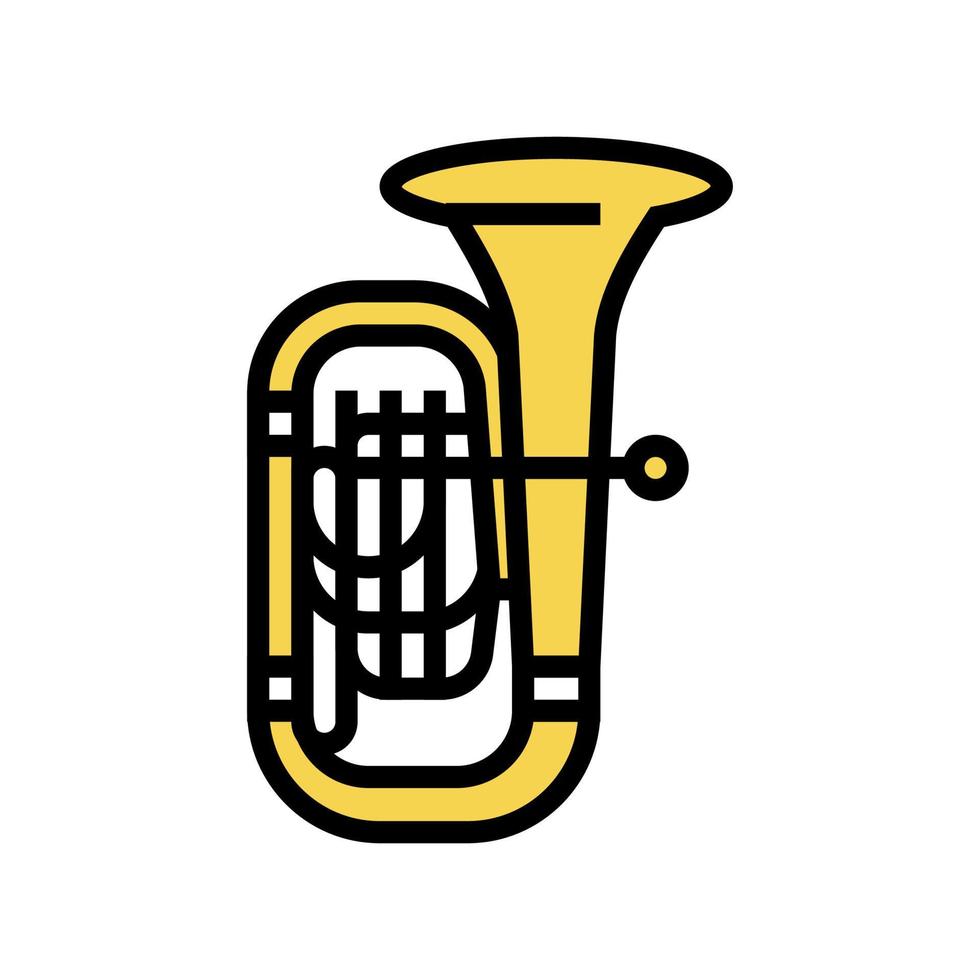 Tuba Jazz Musikinstrument Farbe Symbol Vektor Illustration