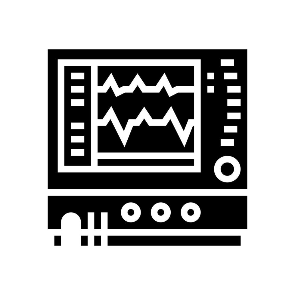 Abbildung des Glyphen-Symbols für den Herzfrequenzmonitor vektor