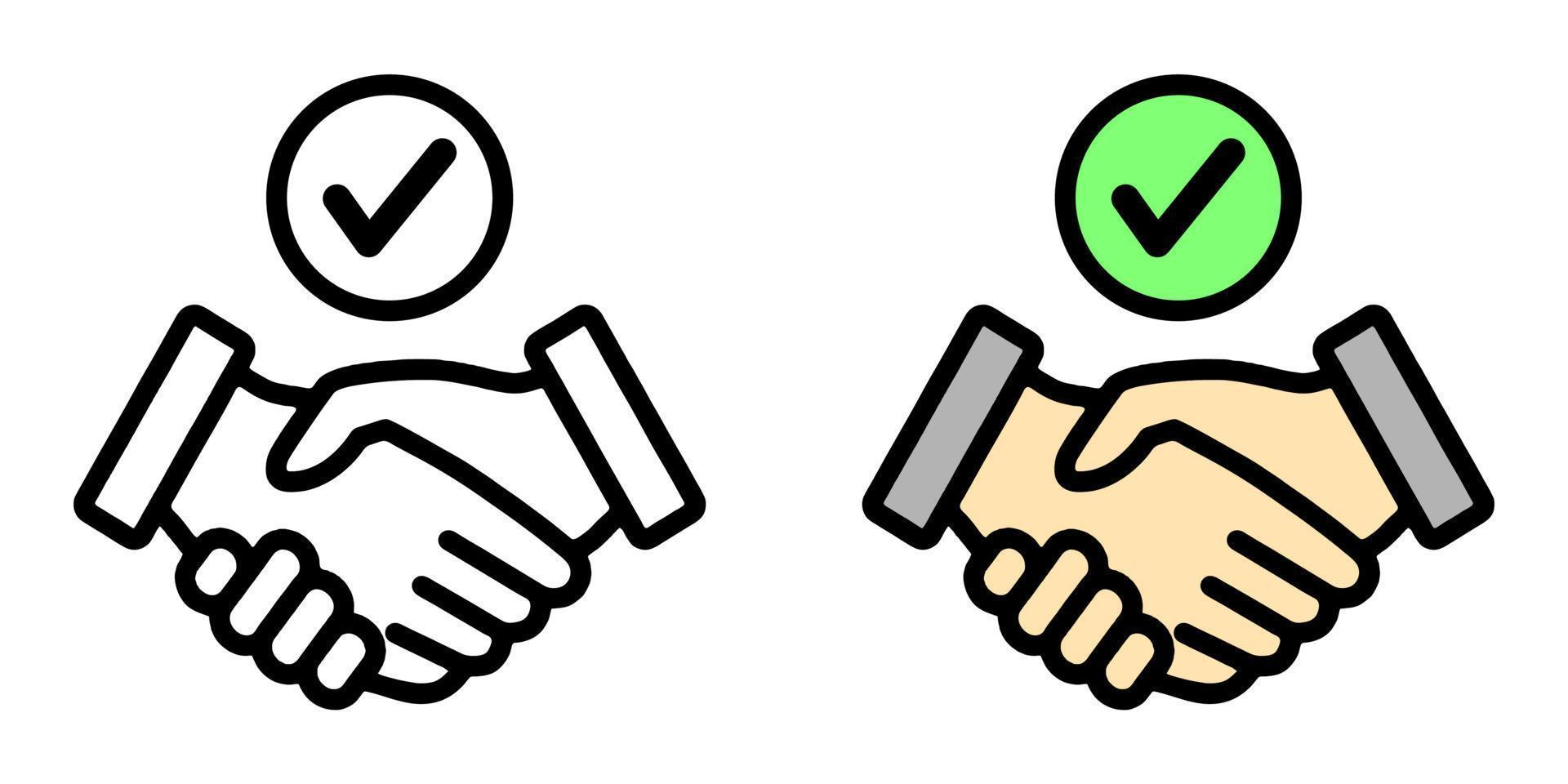 Abbildung Vektorgrafik von Handshake, Vereinbarung, Deal-Symbol vektor