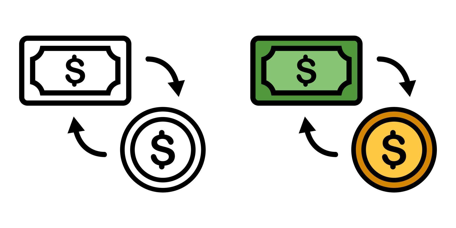 Abbildung Vektorgrafik Währung, Austausch, Geld-Symbol vektor