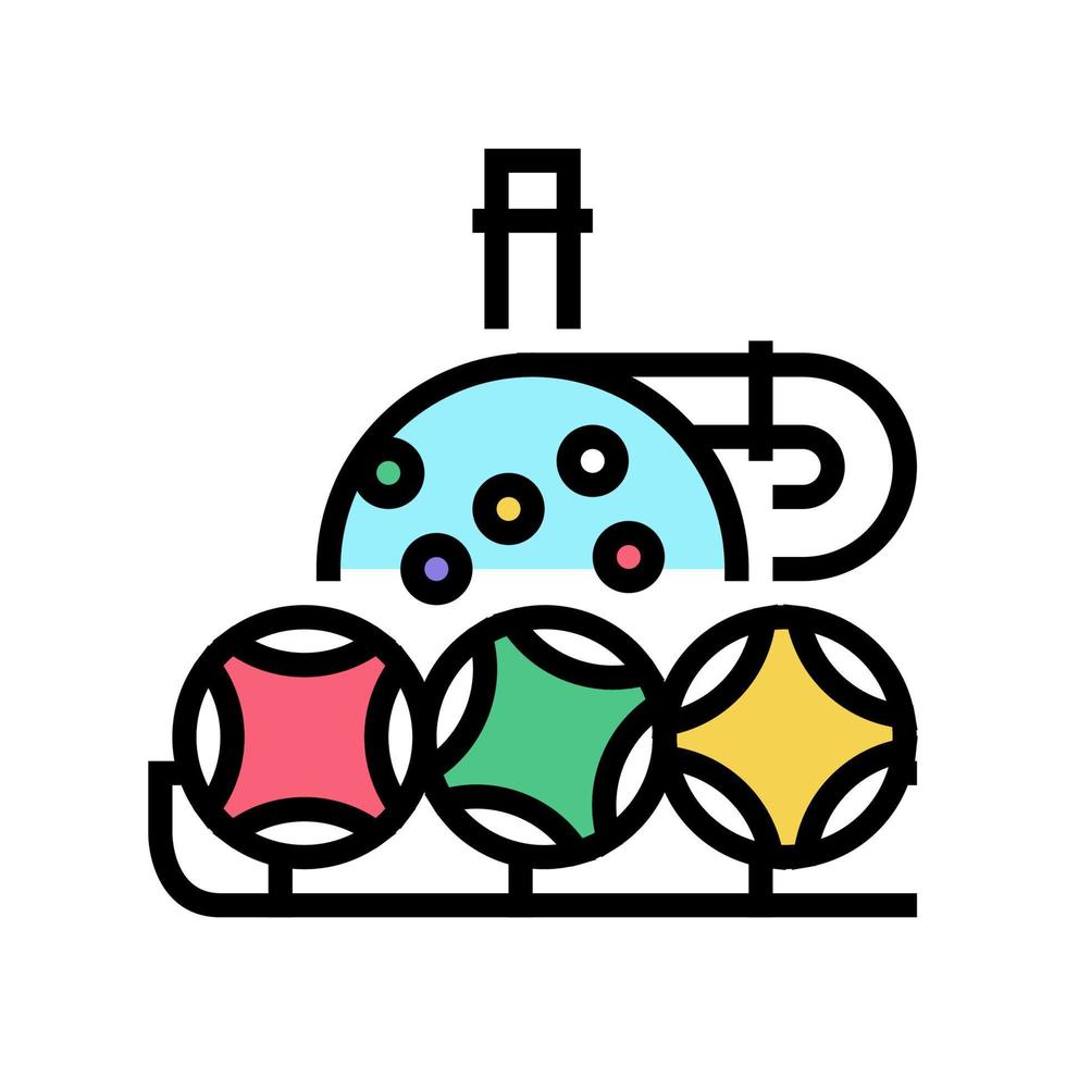 Rad und Kugeln lotto Farbsymbol Vektor Illustration