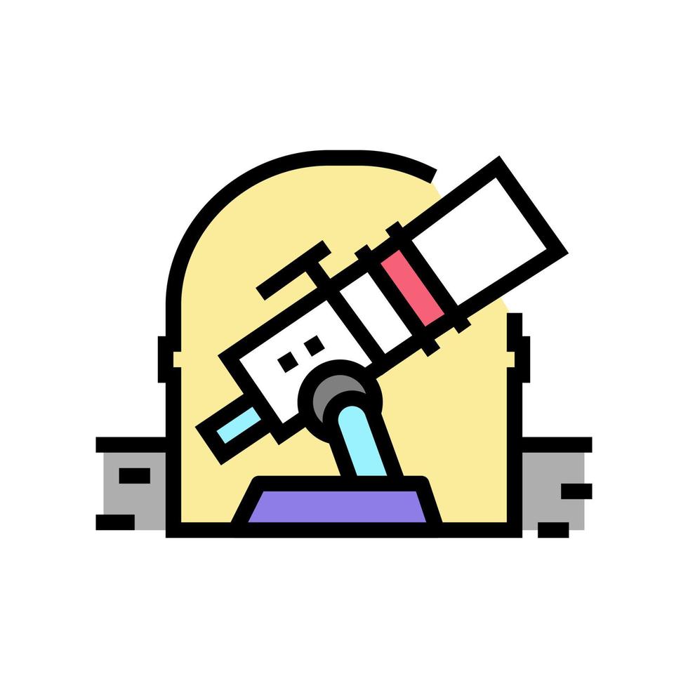 teleskop av observatoriet färg ikon vektor illustration