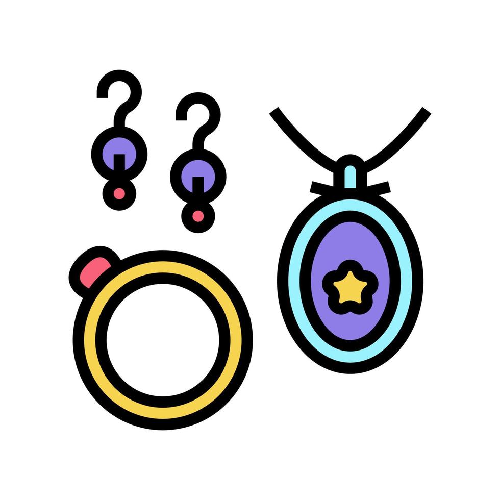 bijouteri smycken färg ikon vektor illustration