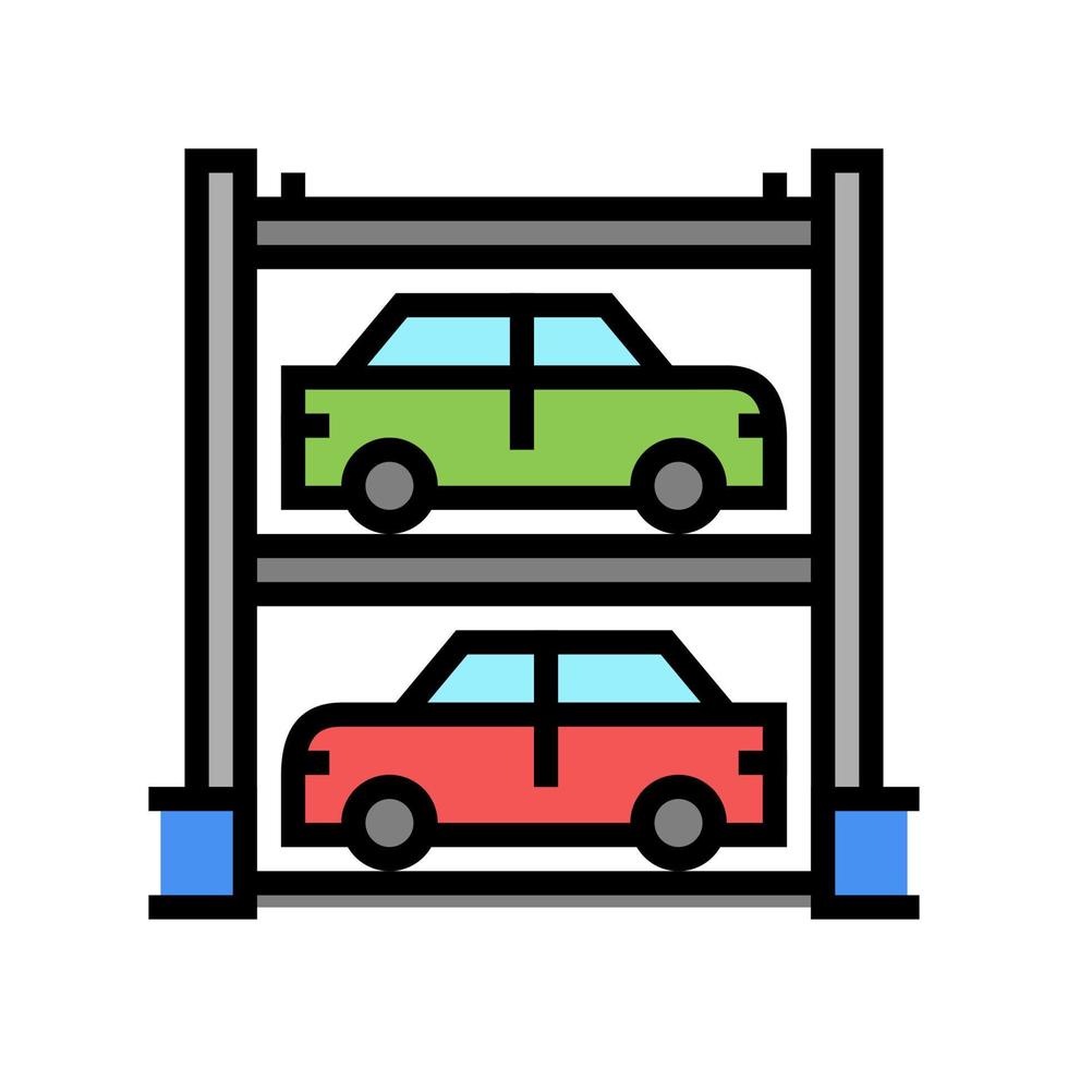 Farbsymbol-Vektorillustration für mehrstufige Autoparkplätze vektor