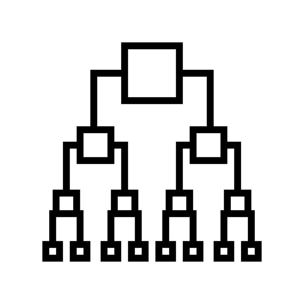 binärt beslut diagram linje ikon vektor illustration