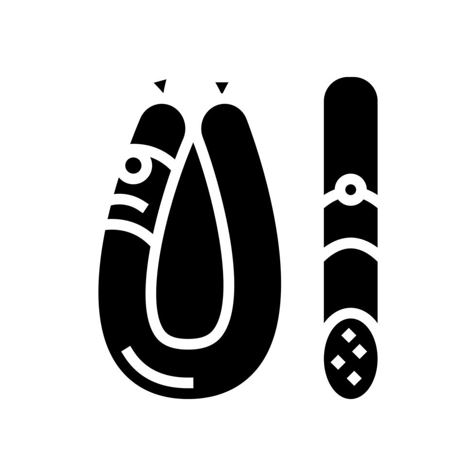 Wurst Fleischprodukt Lebensmittel Glyphe Symbol Vektor Illustration