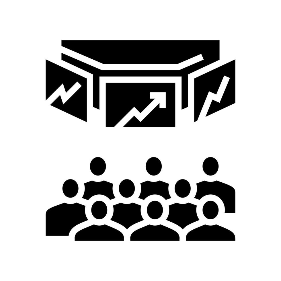 Handel an der Börse Glyphen-Symbol-Vektor-Illustration vektor