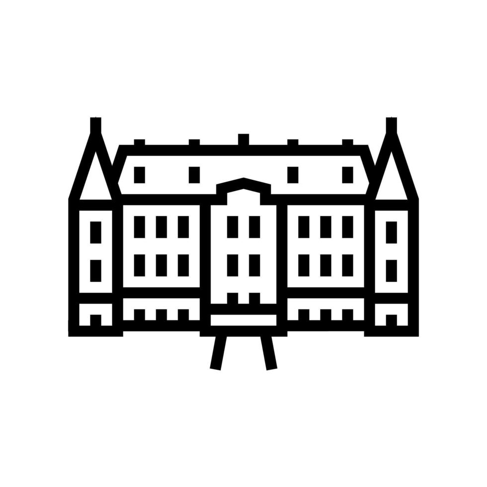 Schloss Haus Symbol Leitung Vektor Illustration