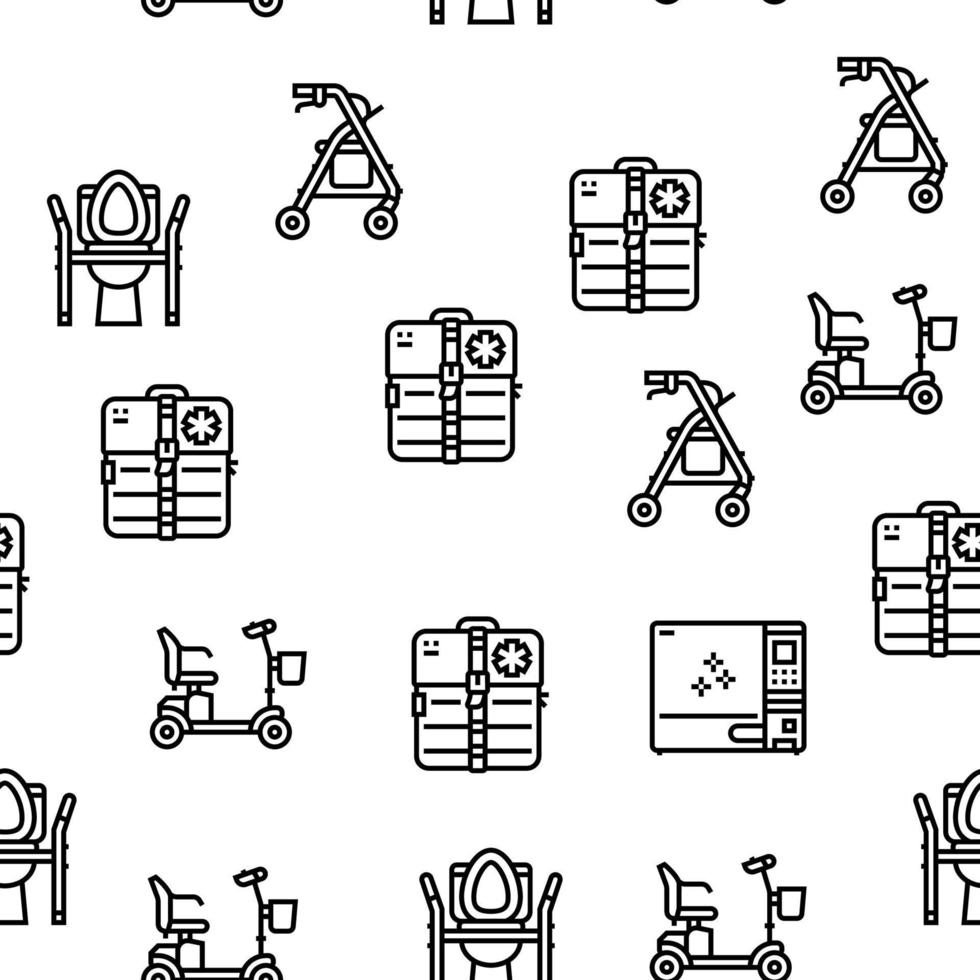 Nahtloses Muster des medizinischen Instruments und des Ausrüstungsvektors vektor