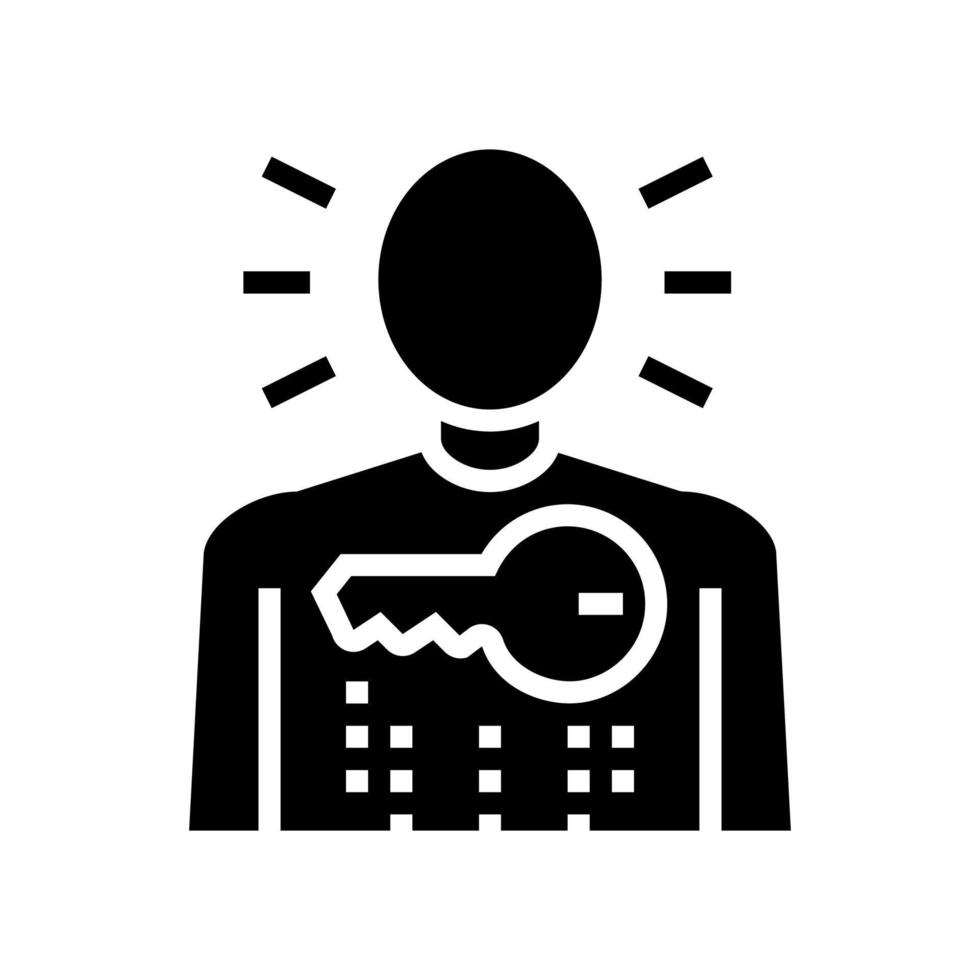 Schlüssel für die menschliche Kommunikation Glyphen-Symbol-Vektor-Illustration vektor