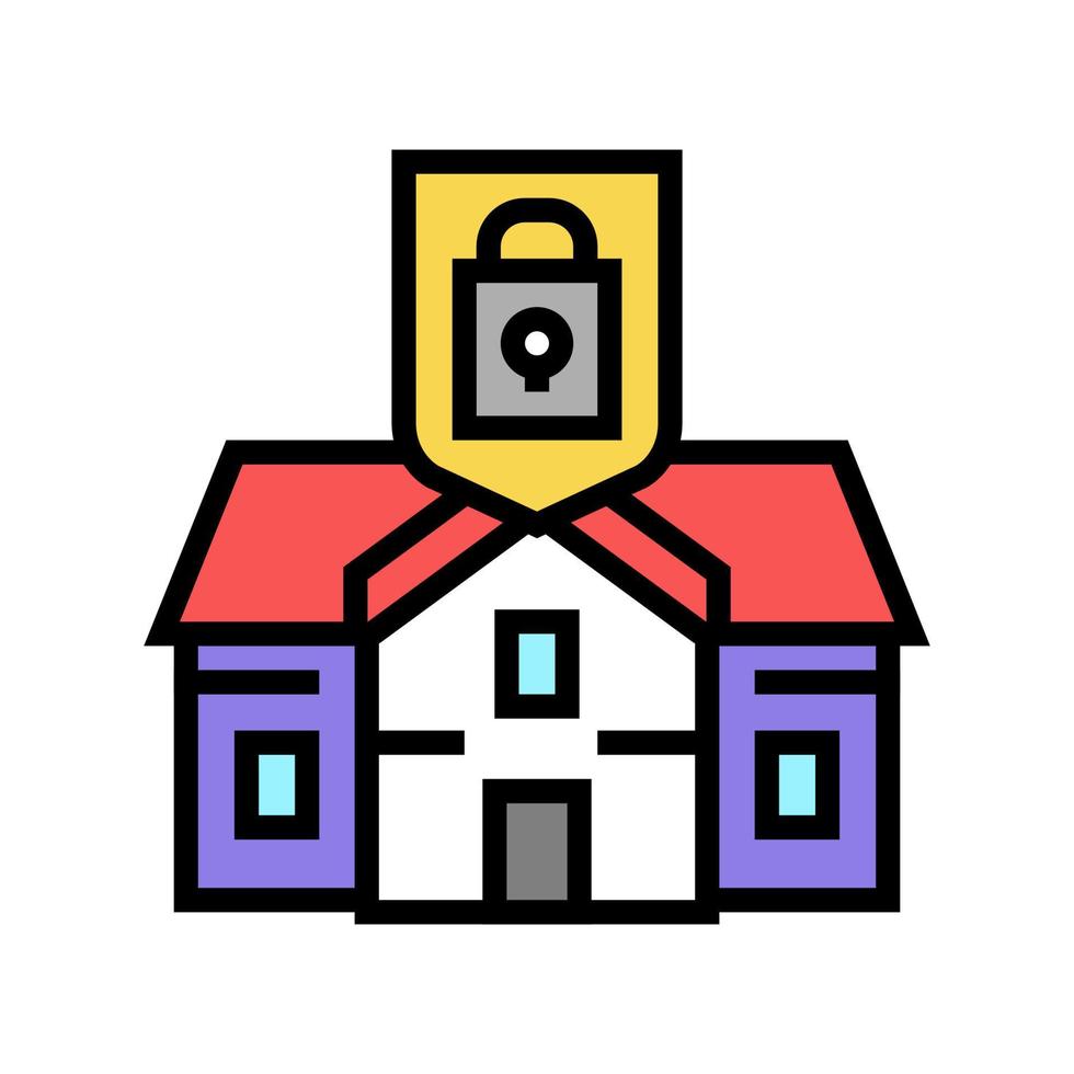 hus skydda färg ikon vektor illustration platt