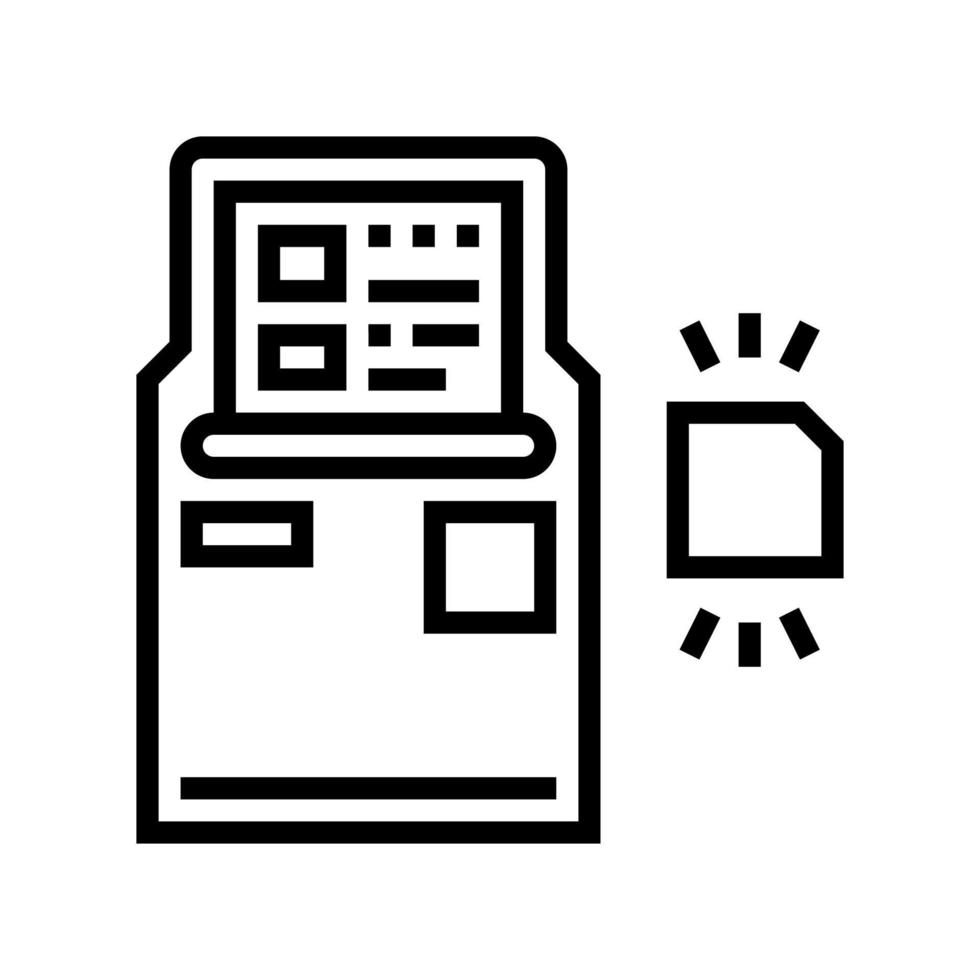 geldautomat mit rfid-technologielinie symbolvektorillustration vektor