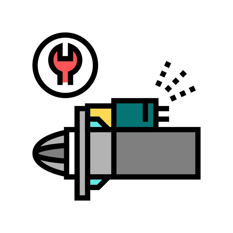 Starter Reparatur und Austausch Farbsymbol Vektor isolierte Illustration