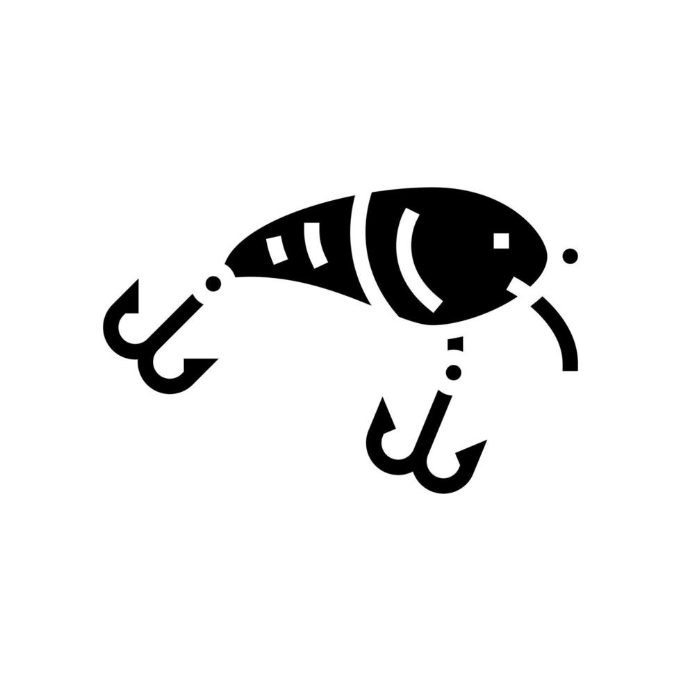 Crankbait Angelzubehör Glyphen-Symbol-Vektor-Illustration vektor