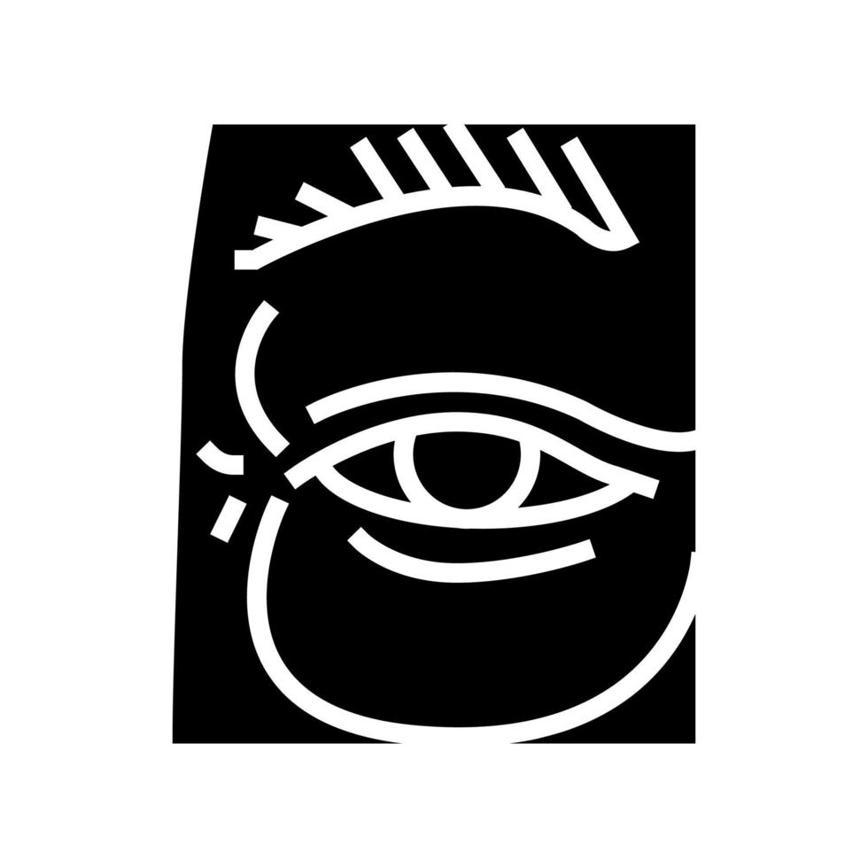 Augenbeutel Ödem Glyphe Symbol Vektor Illustration