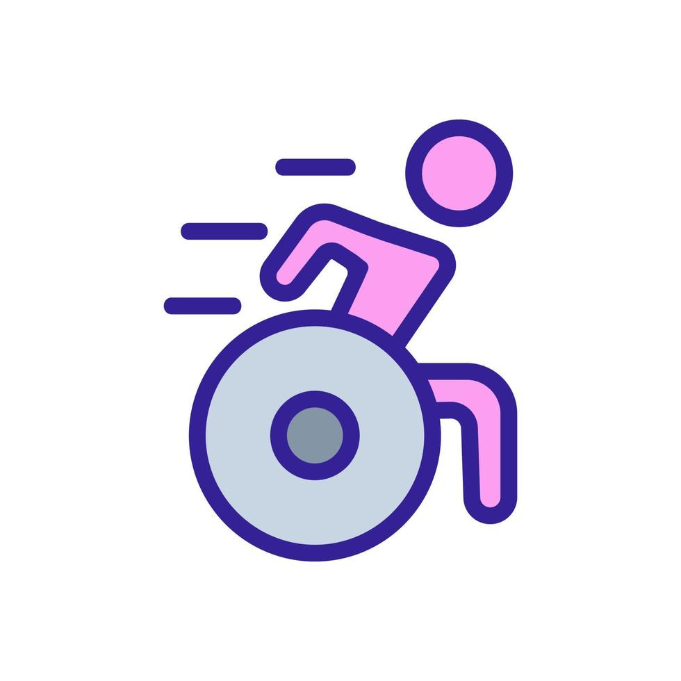 atletisk rullstol ikon vektor kontur illustration