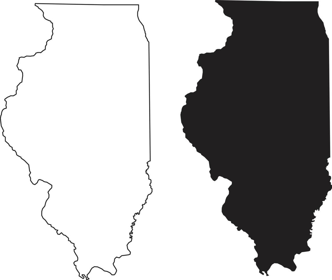 illinois karta på vit bakgrund. Illinois statens tecken. kontur illinois kartsymbol. platt stil. vektor