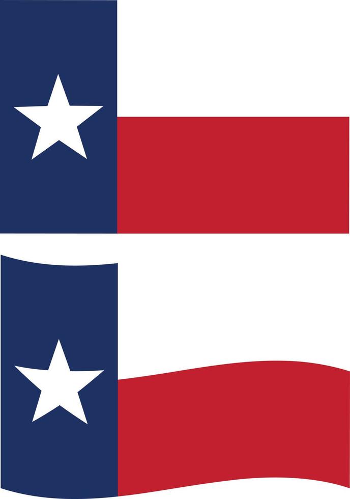 Texas-Flagge auf weißem Hintergrund. winken texas flag zeichen. Texas-Staatssymbol. flacher Stil. vektor