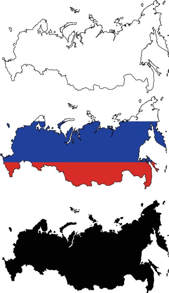 Russland Kartensymbol auf weißem Hintergrund. Umriss der Russland-Karte. flacher Stil. vektor