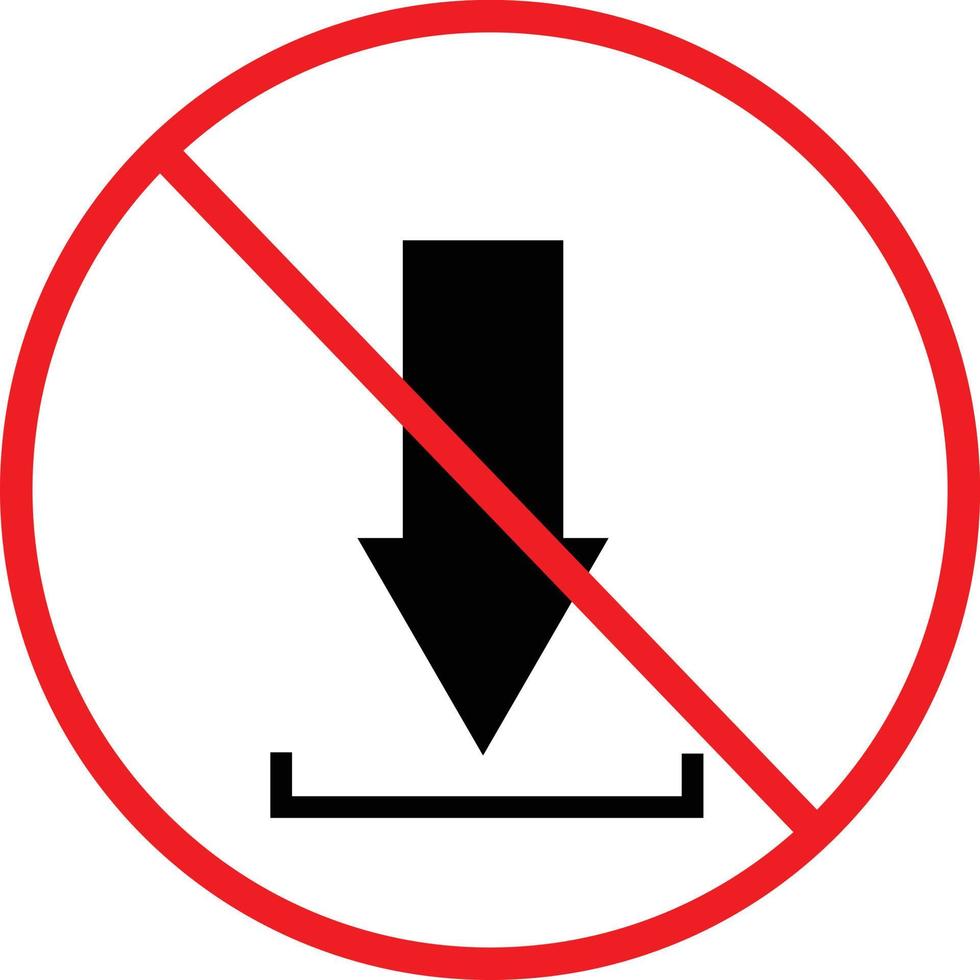 Kein Download-Symbol auf weißem Hintergrund. Stop-Download-Schild. flacher Stil. vektor