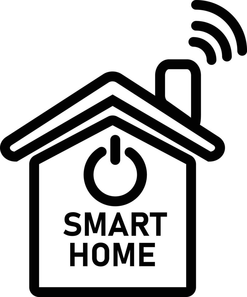 Smart-Home-Symbol auf weißem Hintergrund. drahtlose Technologie Hauszeichen. Hausautomatisierungs-App. Installationsdienste für Heimgeräte. vektor