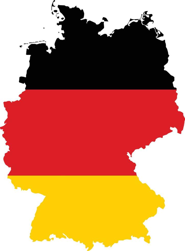 karta och flagga av Tyskland på vit bakgrund. tysk flagg karta symbol. tyskland karta tecken. platt stil. vektor