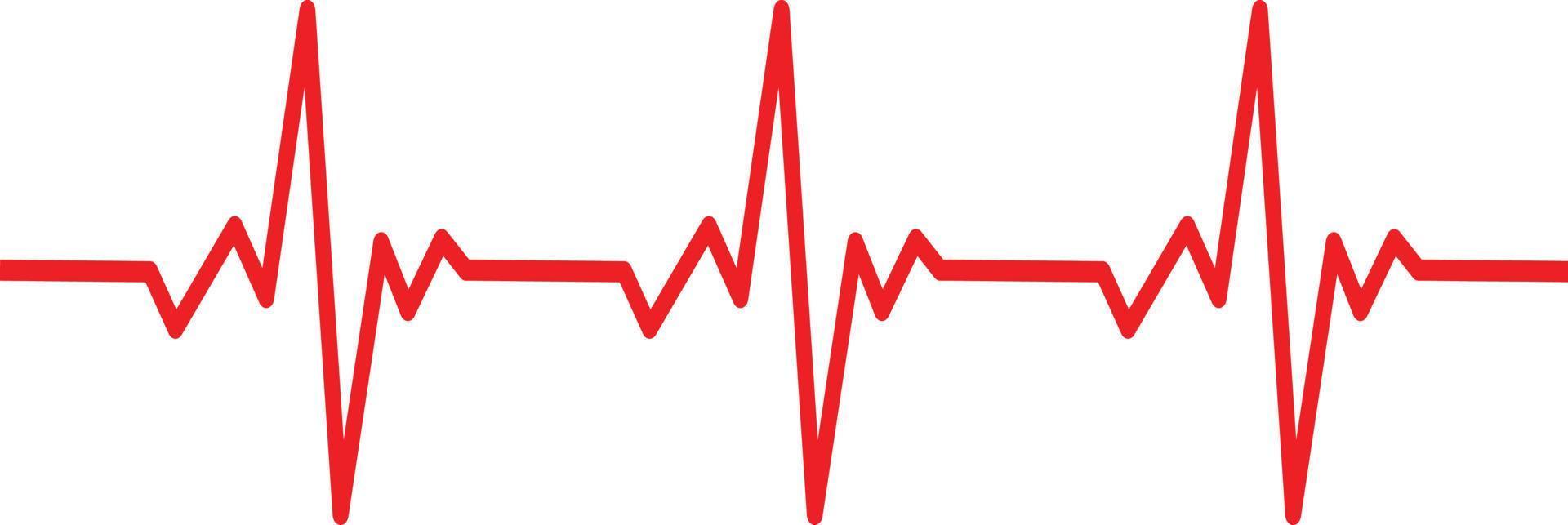 Pulslinienvorlage auf weißem Hintergrund. Herzschlag-Linienzeichen. Herz-Kardiogramm-Liniensymbol. flacher Stil. vektor