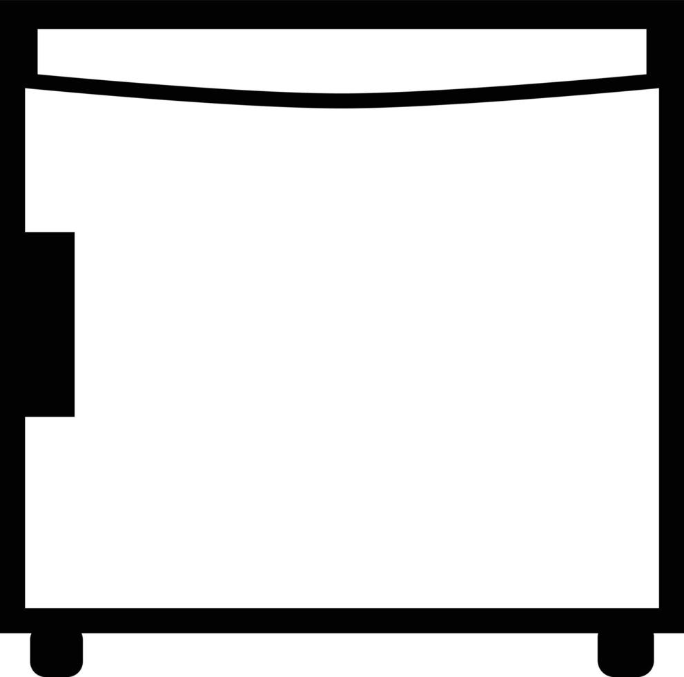 mini kylskåp ikon på vit bakgrund. hotell mini kylskåp skylt. symbol för minikylskåp. platt stil. vektor
