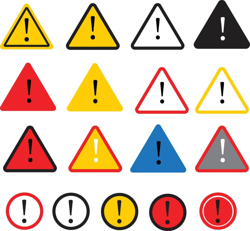 Gefahrenwarnung Aufmerksamkeitssymbol auf weißem Hintergrund. Gefahrenzeichen. Warnsymbol. Achtung-Logo. flacher Stil. vektor